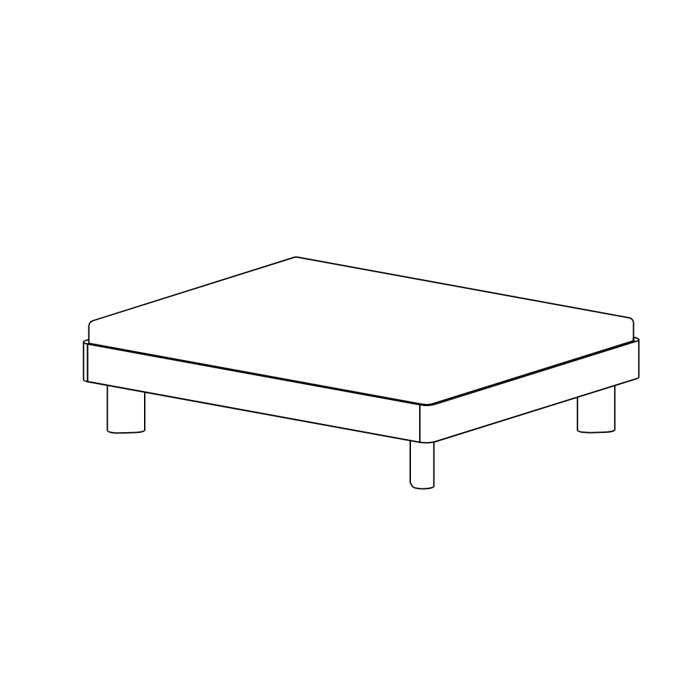 Massivholzbett Re-Sferico, Nussbaum massiv geölt, 160 x 200, hergestellt in Winterthur