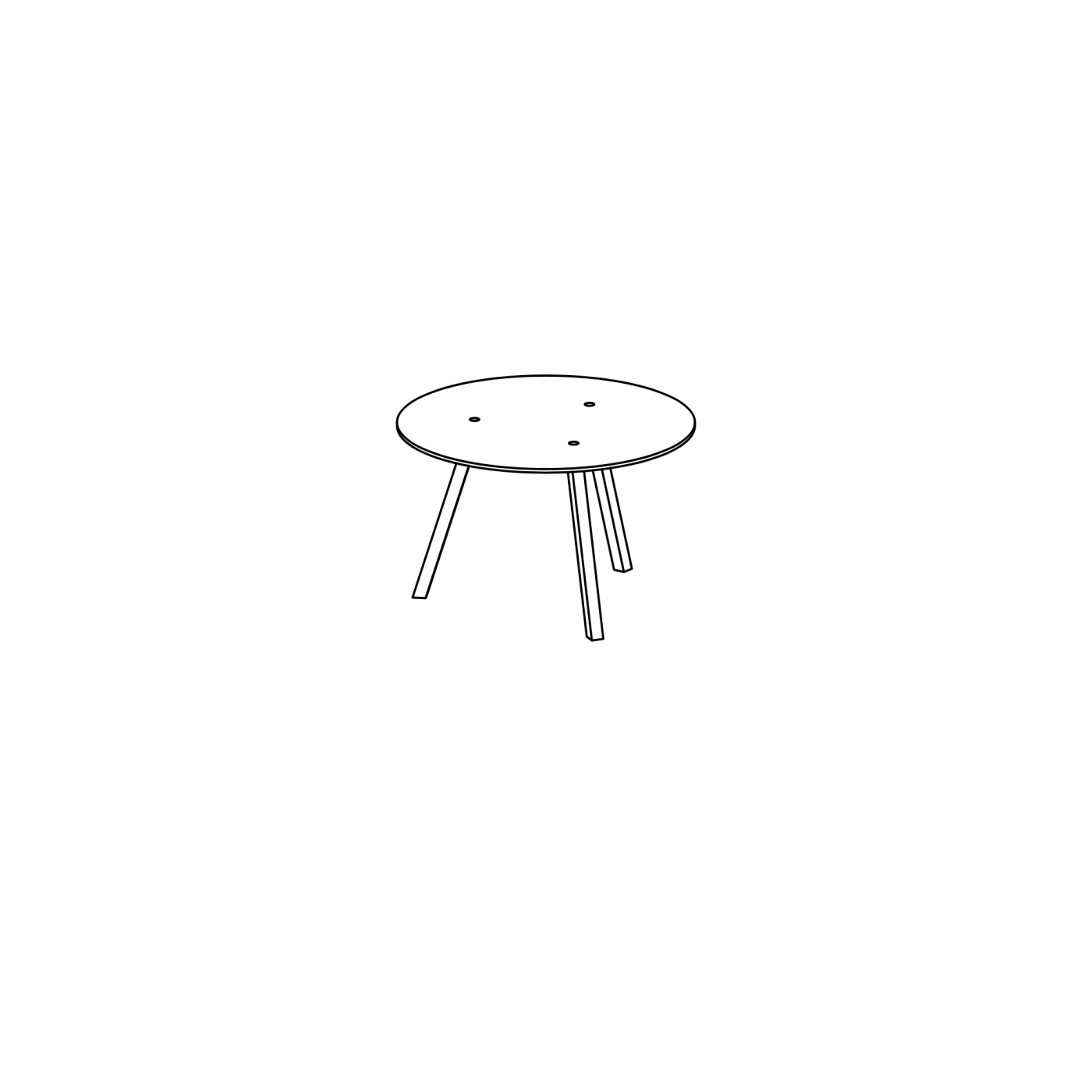 Runder Massivholz-Beistelltisch aus Nussbaum, ø 35 × Höhe 30 cm