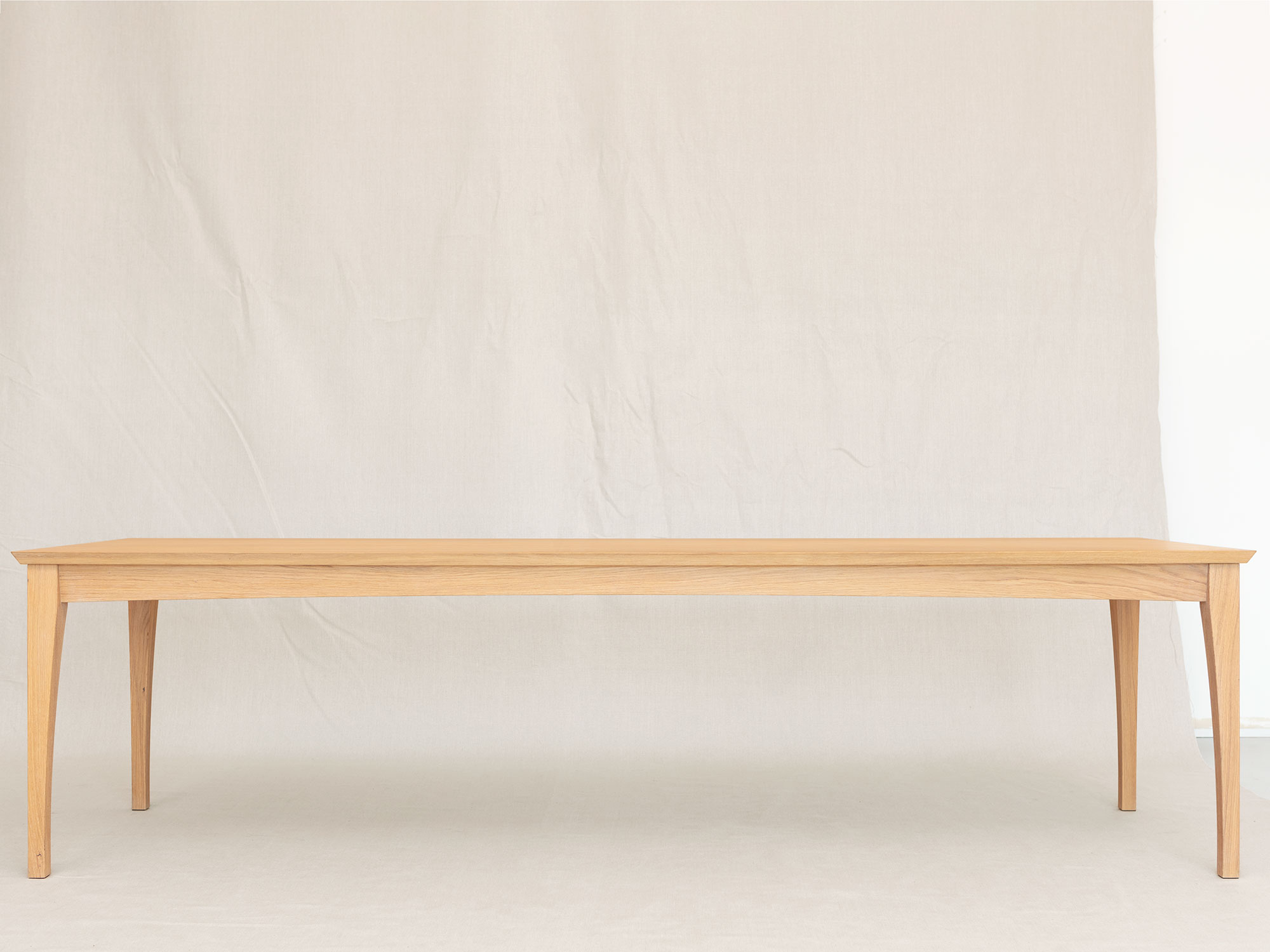 Esstisch Filago, klassischer Bidermeier Zargentisch, Eiche massiv weissge&ouml;lt, 280 &times; 85 cm